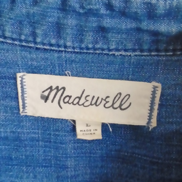 MADEWELL Raw Edge Denim Shirtdress L - Picture 8 of 14